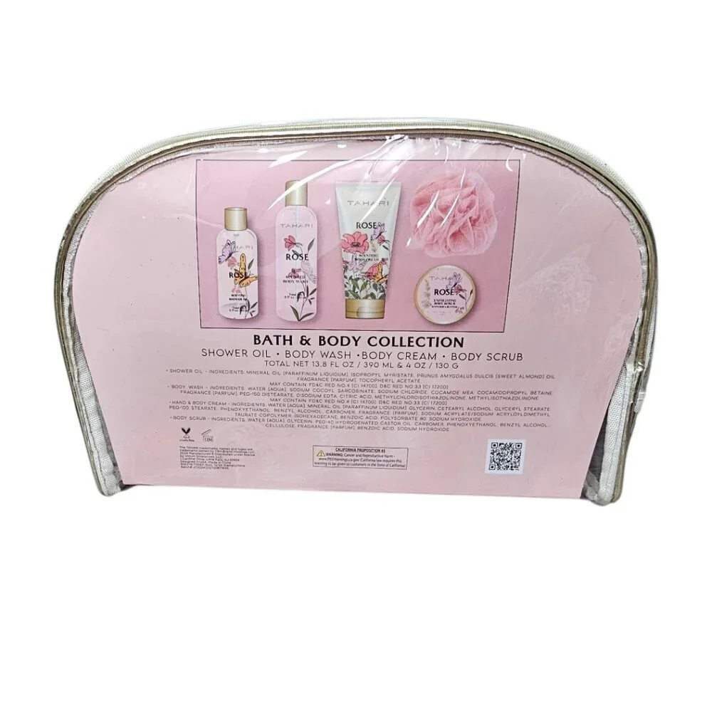 Tahari Bath And Body Spa Bag Collection Travel Gift Set New Rose